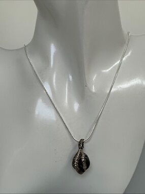 925 Sterling Silver-black agate Pendant Necklace